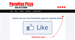 Desktop Screenshot of paradisepizzabellmawr.com